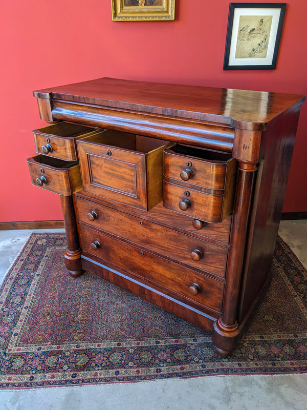 Antique Victorian Mahogany Scotch Chest / Large Chest of Drawers