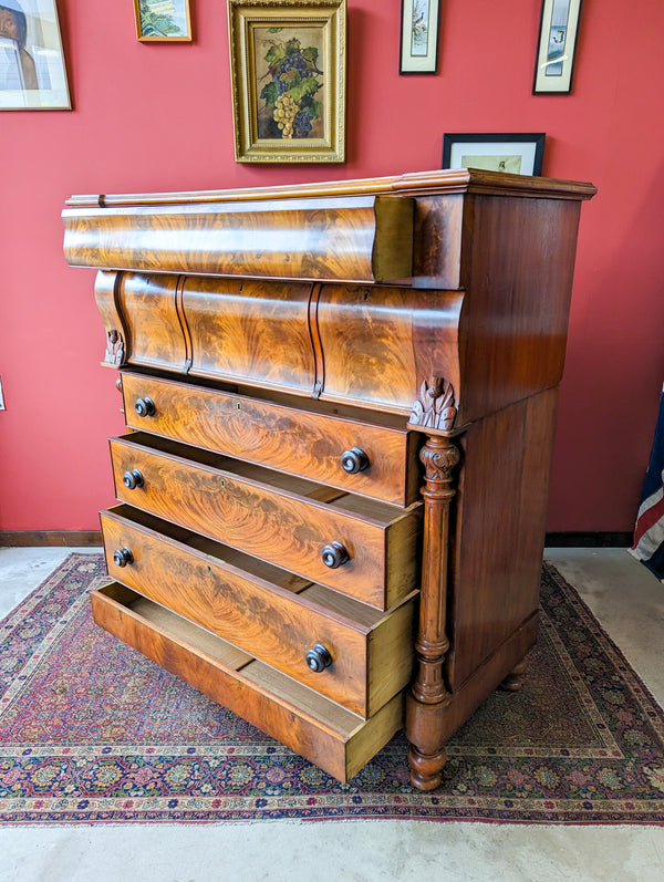 Antique 19th Century Mahogany Large Scotch Chest of Drawers Circa 1880