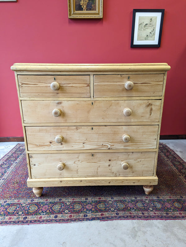Antique Victorian Pine Large Chest of Drawers