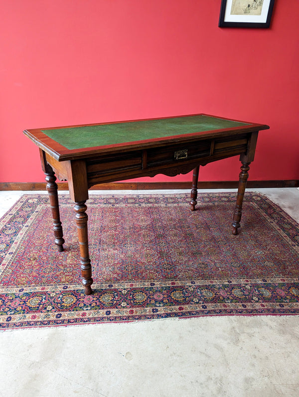 Antique Edwardian Mahogany Leather Topped Writing Table / Desk