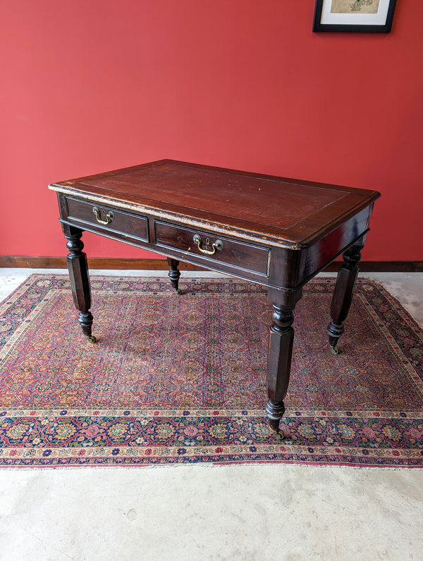 Antique Victorian Ebonised Mahogany Writing Table / Desk