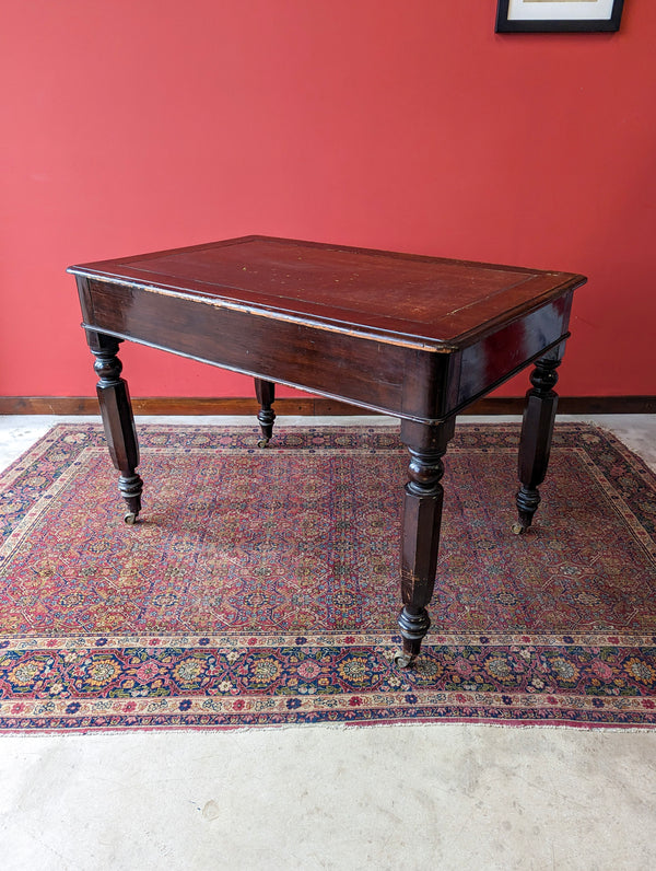 Antique Victorian Ebonised Mahogany Writing Table / Desk