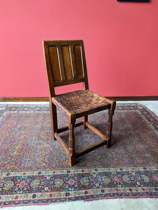 Antique Arts & Crafts Oak Side Chair / Desk Chair