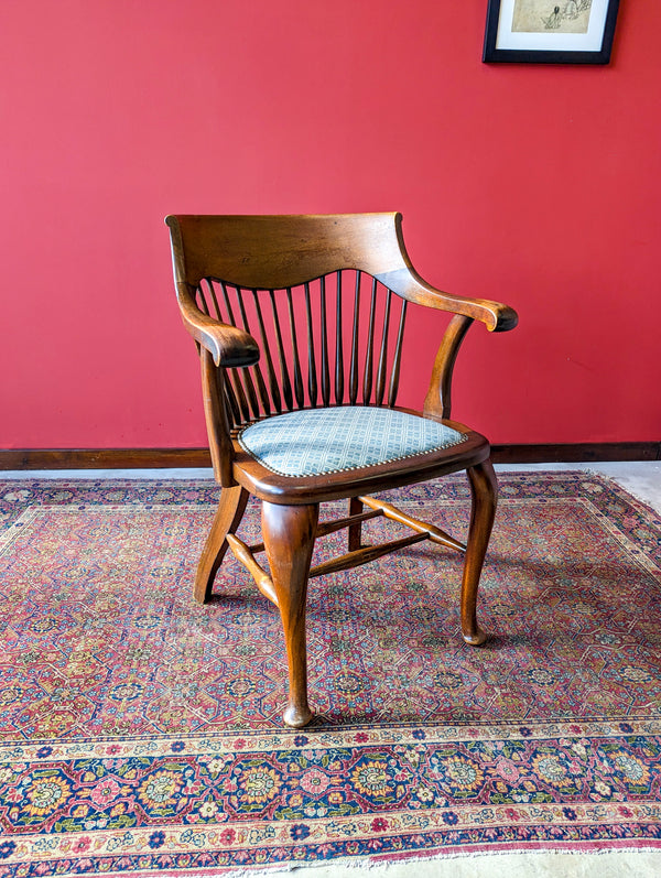 Antique Edwardian Mahogany Office Chair / Desk Chair