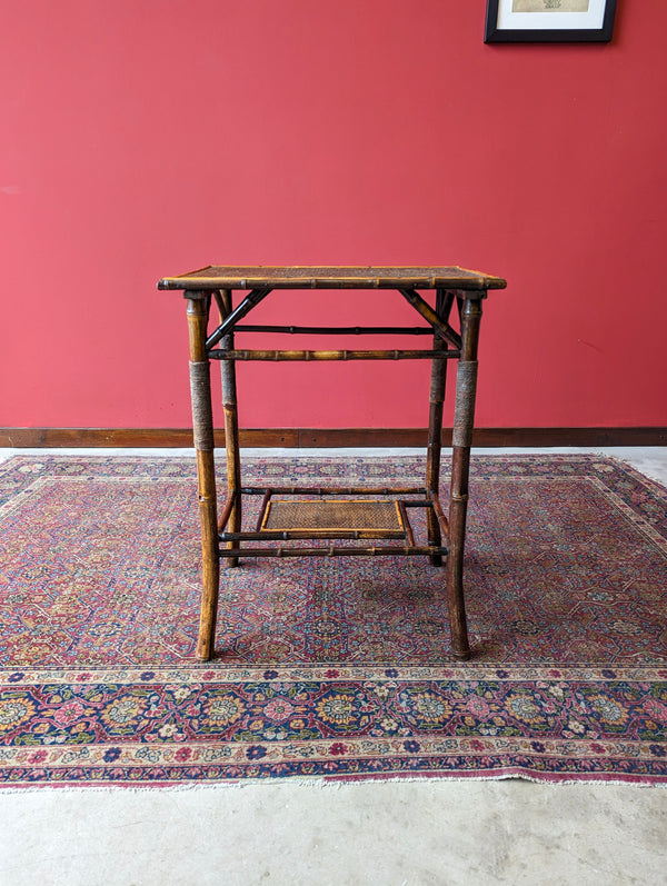 Antique Victorian Bamboo Side Table