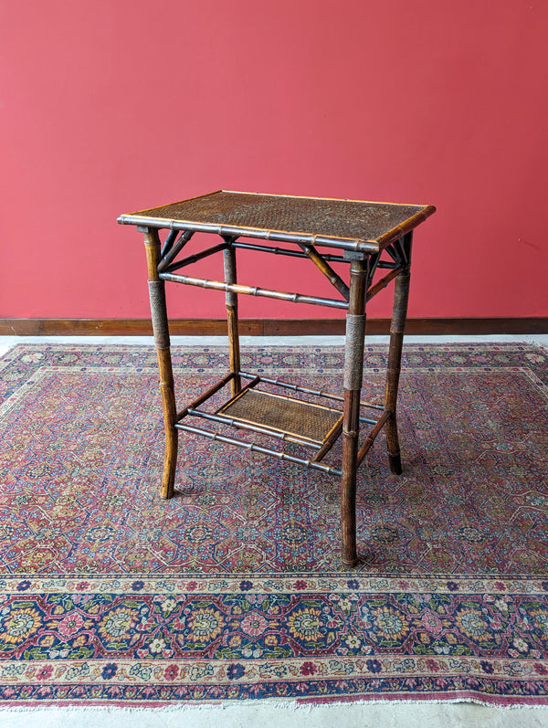 Antique Victorian Bamboo Side Table