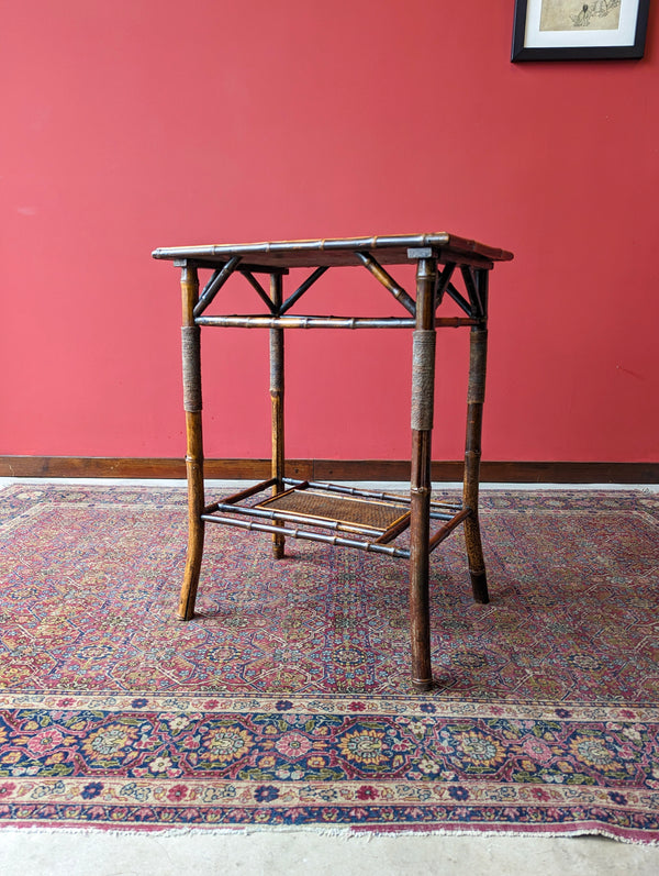 Antique Victorian Bamboo Side Table