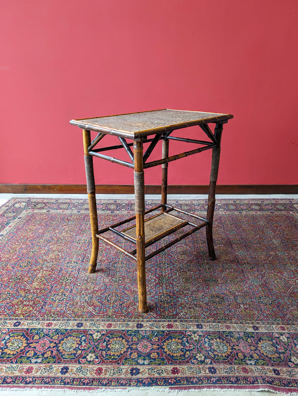 Antique Victorian Bamboo Side Table