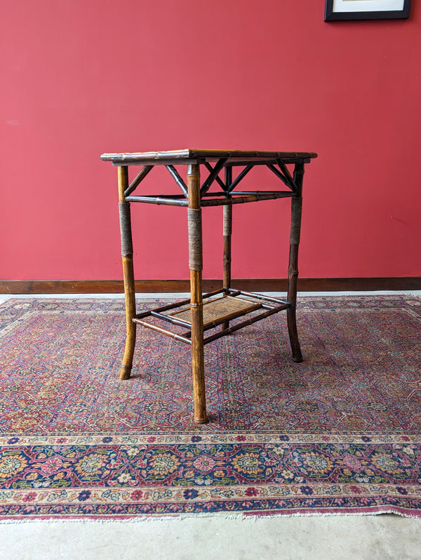 Antique Victorian Bamboo Side Table