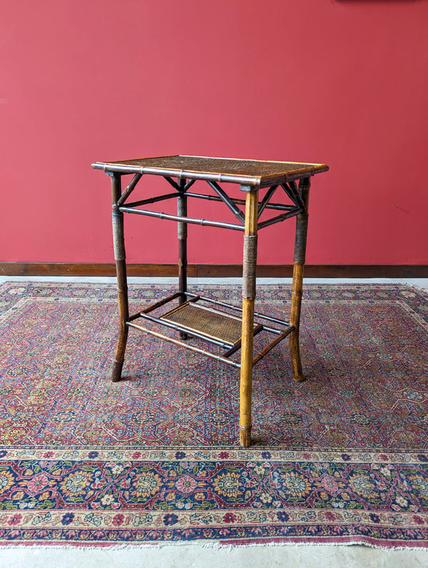 Antique Victorian Bamboo Side Table