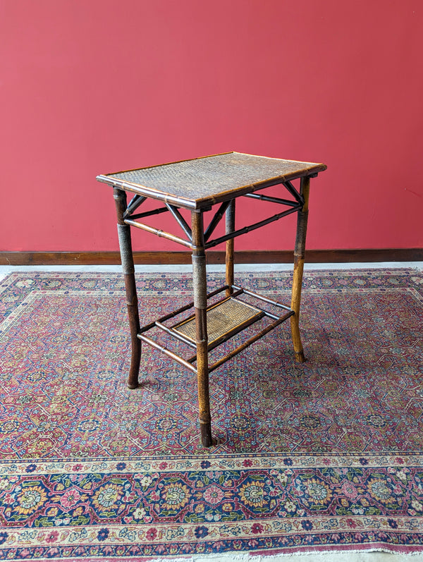 Antique Victorian Bamboo Side Table