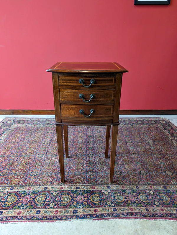 Antique Edwardian Inlaid Mahogany Raised Drawers / Bedside / Hall Table