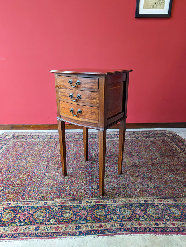 Antique Edwardian Inlaid Mahogany Raised Drawers / Bedside / Hall Table