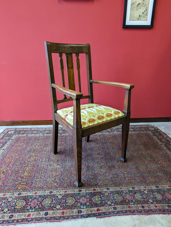 Antique Arts & Crafts Oak Armchair / Elbow Chair / Desk Chair