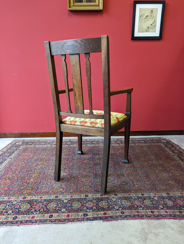Antique Arts & Crafts Oak Armchair / Elbow Chair / Desk Chair