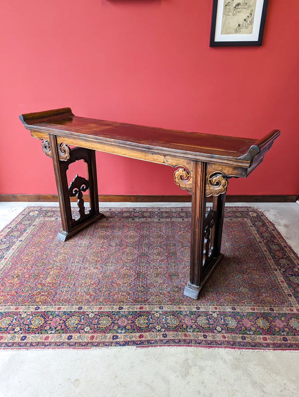Mid Century Carved Chinese Hardwood Altar Table